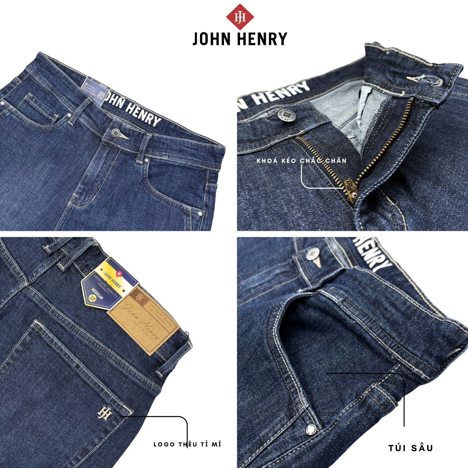 Quần Short Jean Nam John Henry Trẻ Trung Năng Động SP25FH31C-AKJN