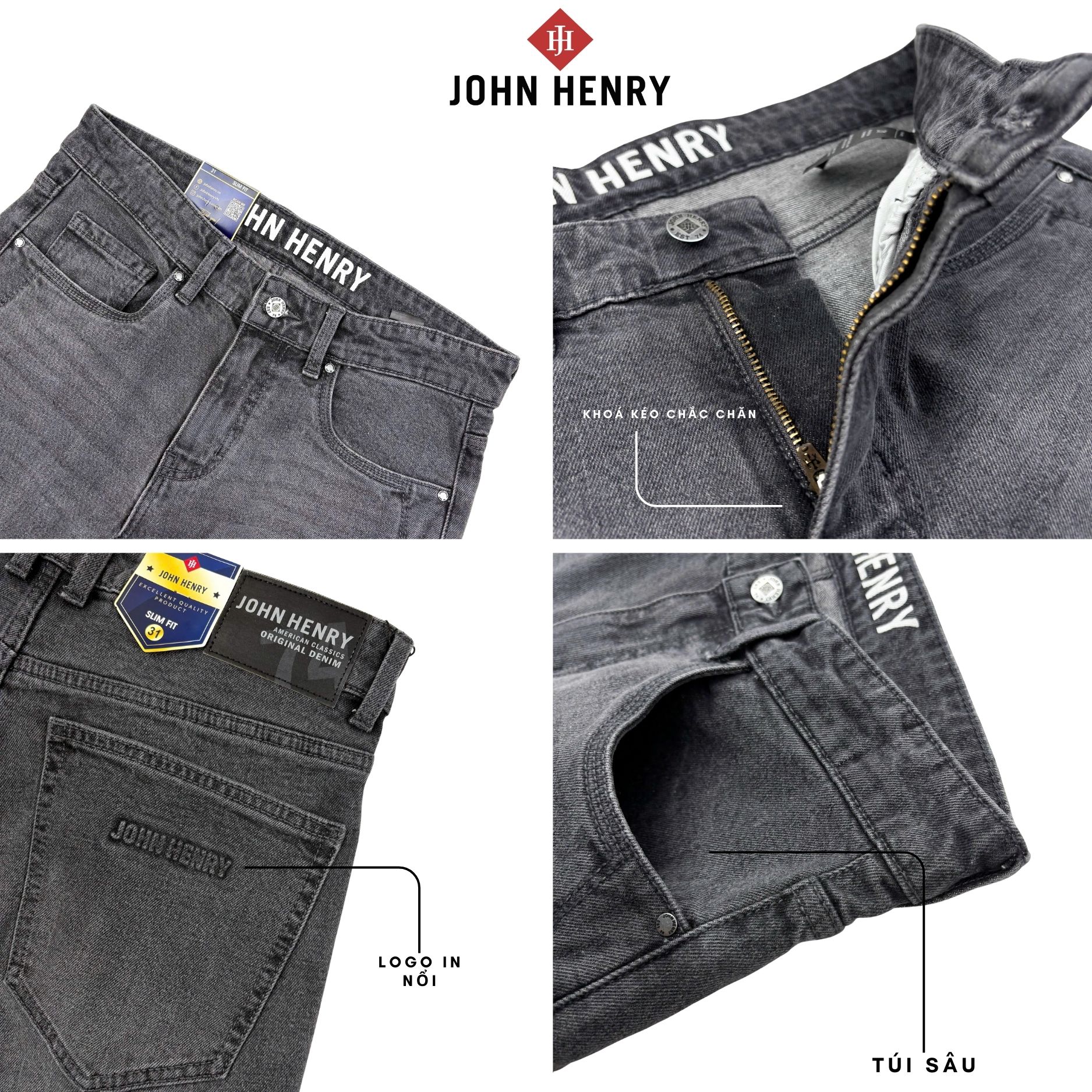 Quần Jeans Nam Form Ôm JN26SS22C-SL