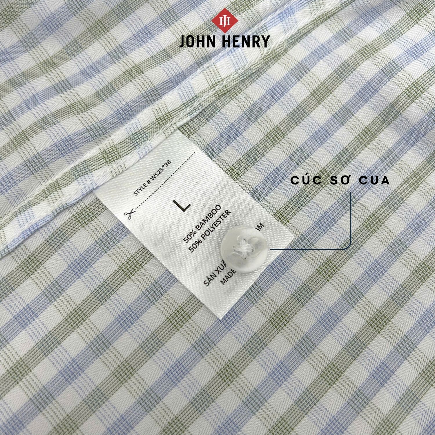 Áo Sơ Mi Nam Tay Ngắn John Henry Caro WS25SS38C-SCBB