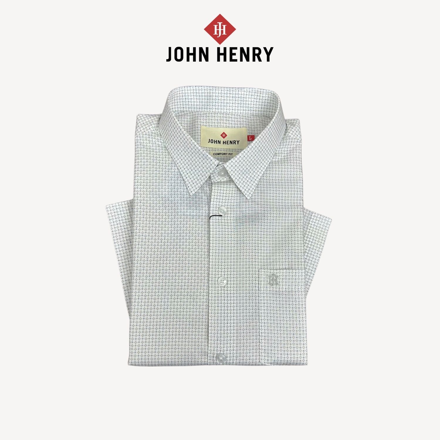Áo Sơ Mi Nam Ngắn Tay John Henry Form Vừa WS25SS49P-CF