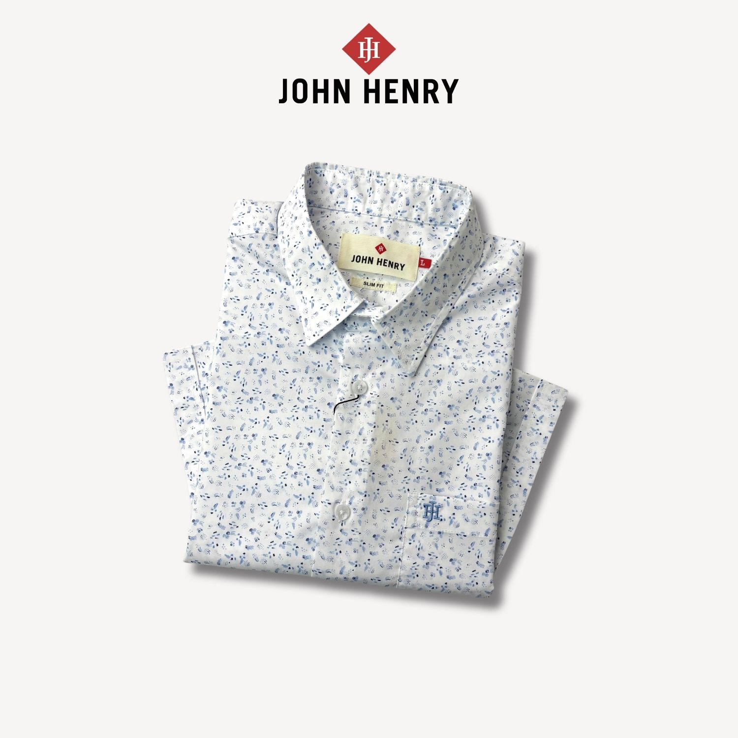 Áo Sơ Mi Nam Ngắn Tay John Henry Form Ôm WS25SS54P-SC