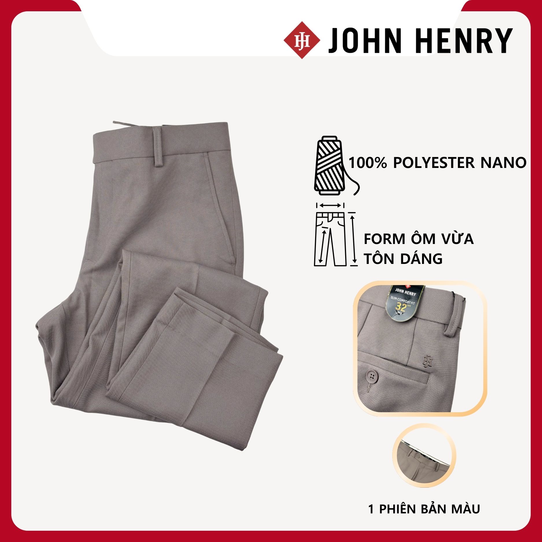 Quần Tây Nam Form Ôm Vừa DP26SS01M-NMSC