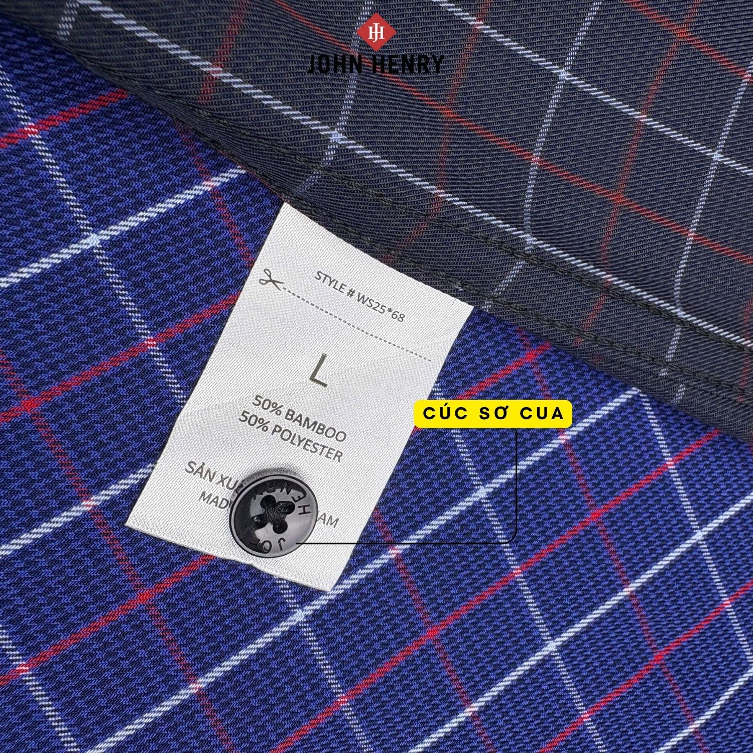 Áo Sơ Mi Nam Tay Ngắn Caro lịch lãm, thời thượng WS25FH68C-SDBB
