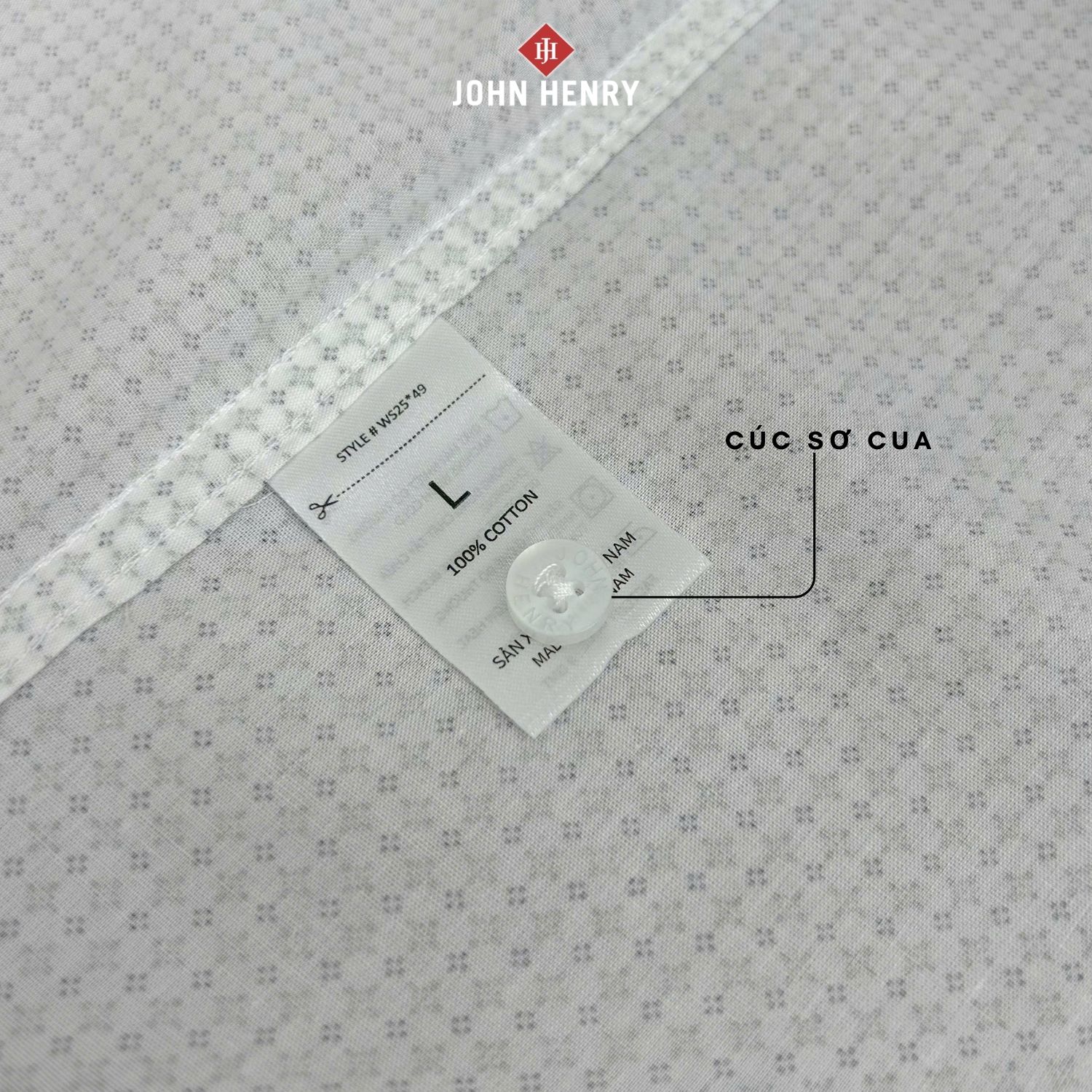 Áo Sơ Mi Nam Ngắn Tay John Henry Form Vừa WS25SS49P-CF