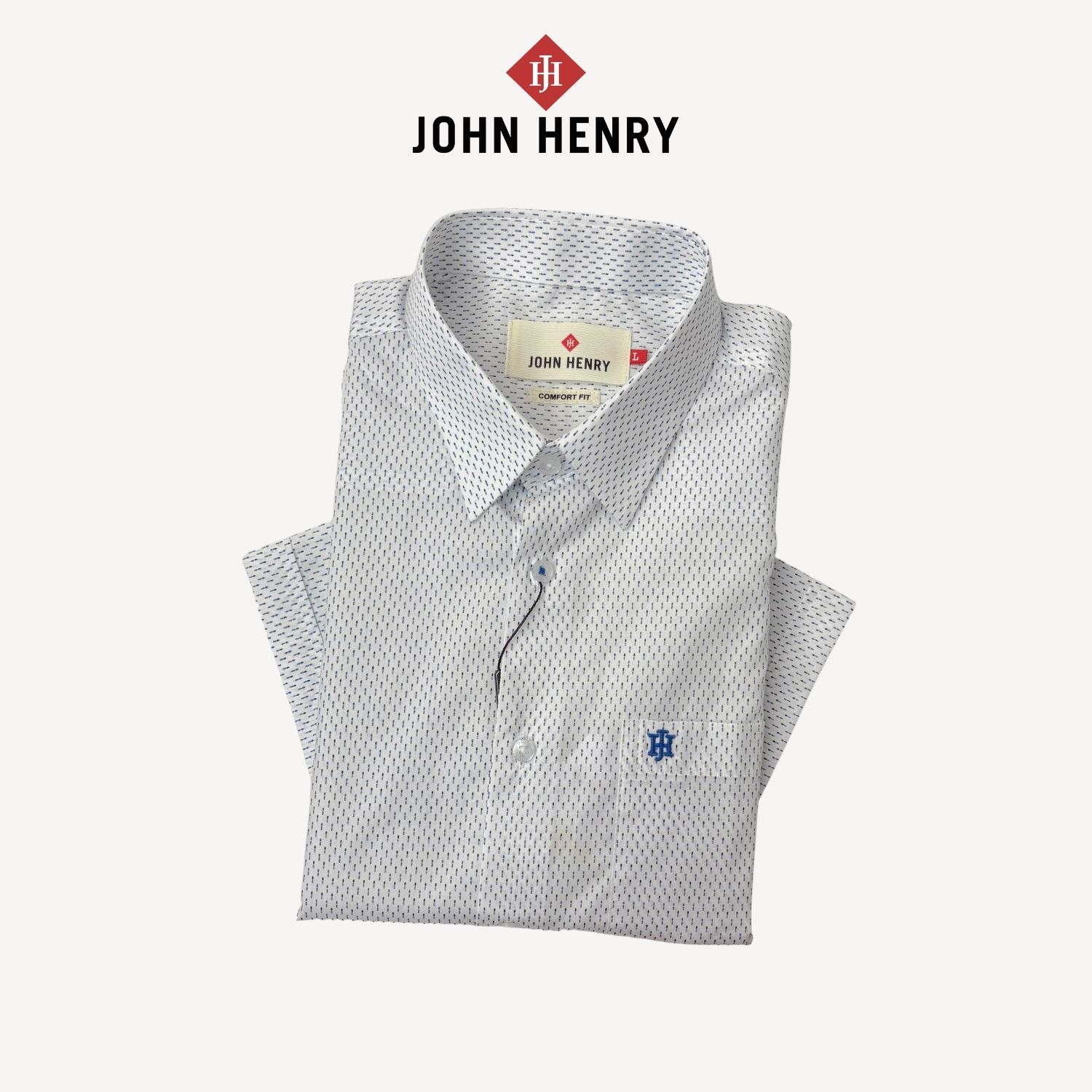 Áo Sơ Mi Nam Ngắn Tay John Henry Form Vừa WS25SS52T-CF