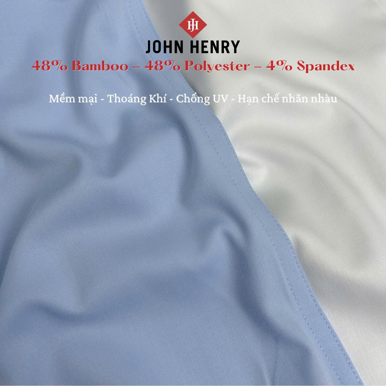 Áo Sơ Mi Nam Tay Ngắn John Henry lịch lãm, thời thượng WS24ES60C-SDBB