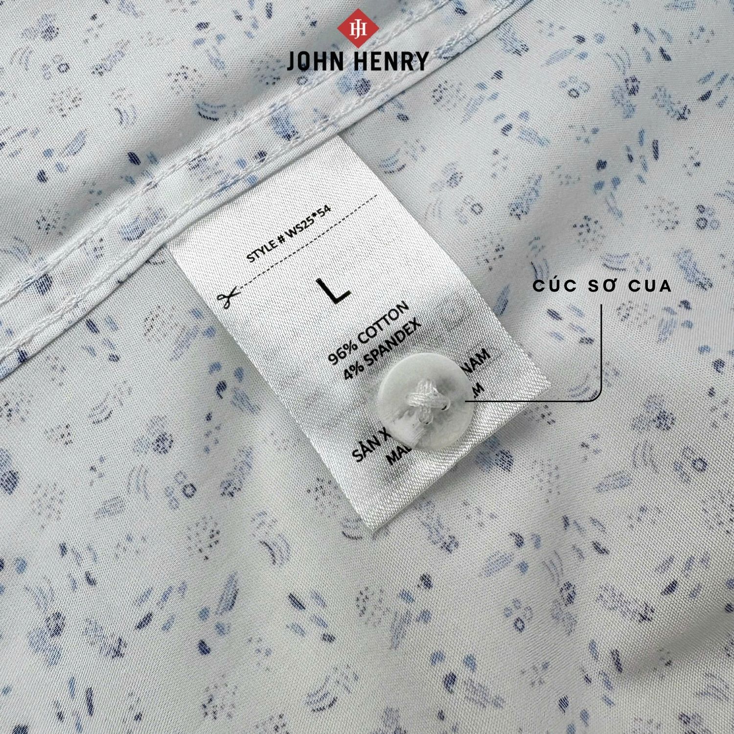 Áo Sơ Mi Nam Ngắn Tay John Henry Form Ôm WS25SS54P-SC