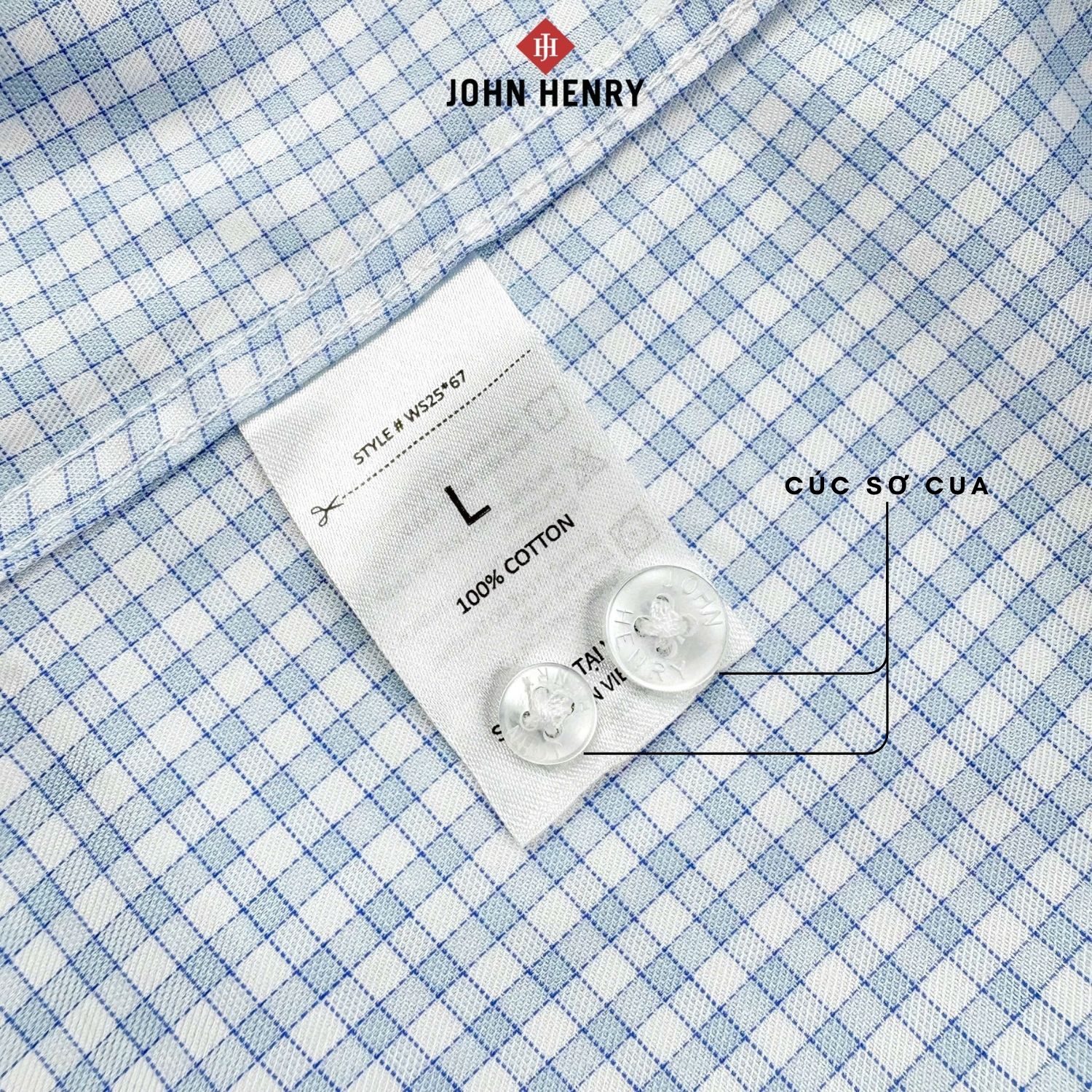 Áo Sơ Mi Nam Tay Ngắn John Henry Caro WS25FH67C-LD