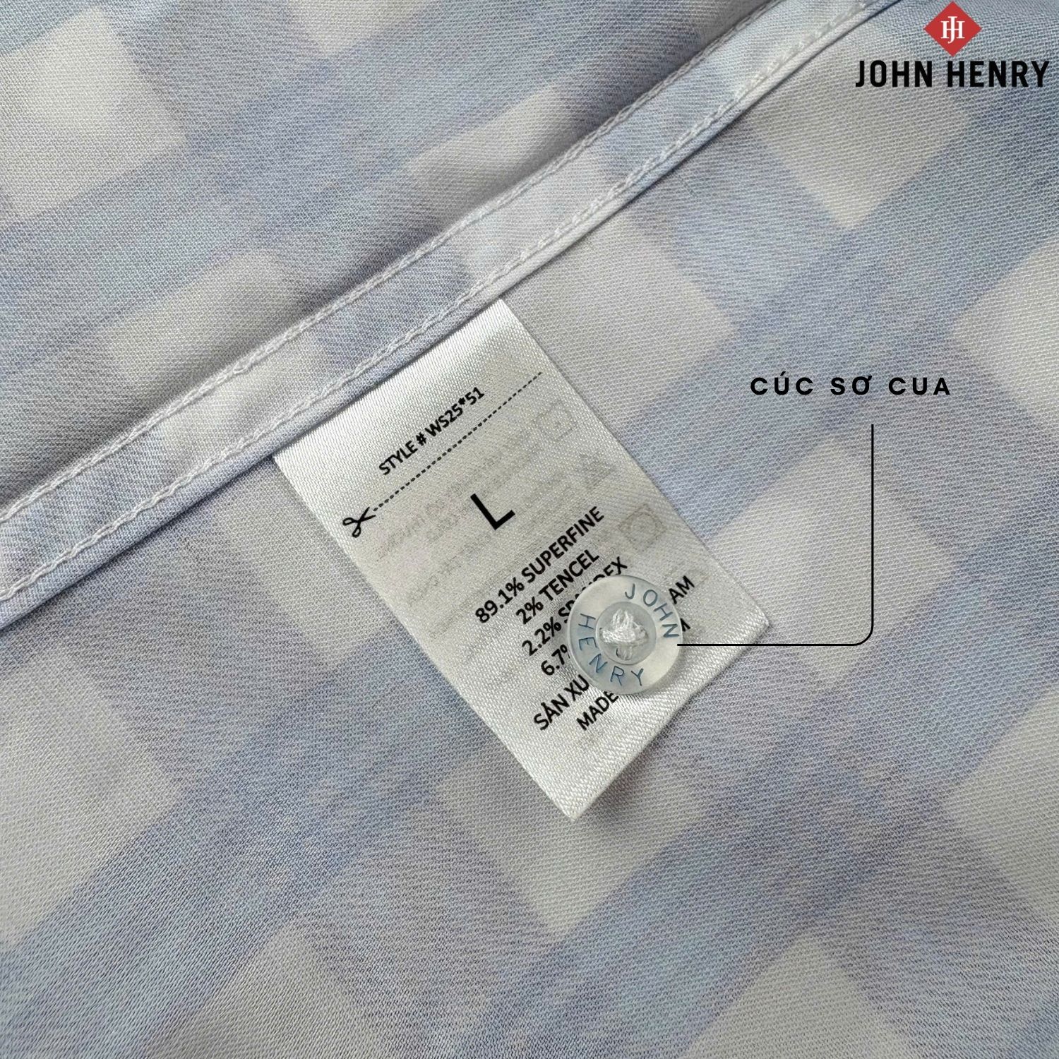Áo Sơ Mi Nam Tay Ngắn John Henry Caro WS25SS51T-SDBB