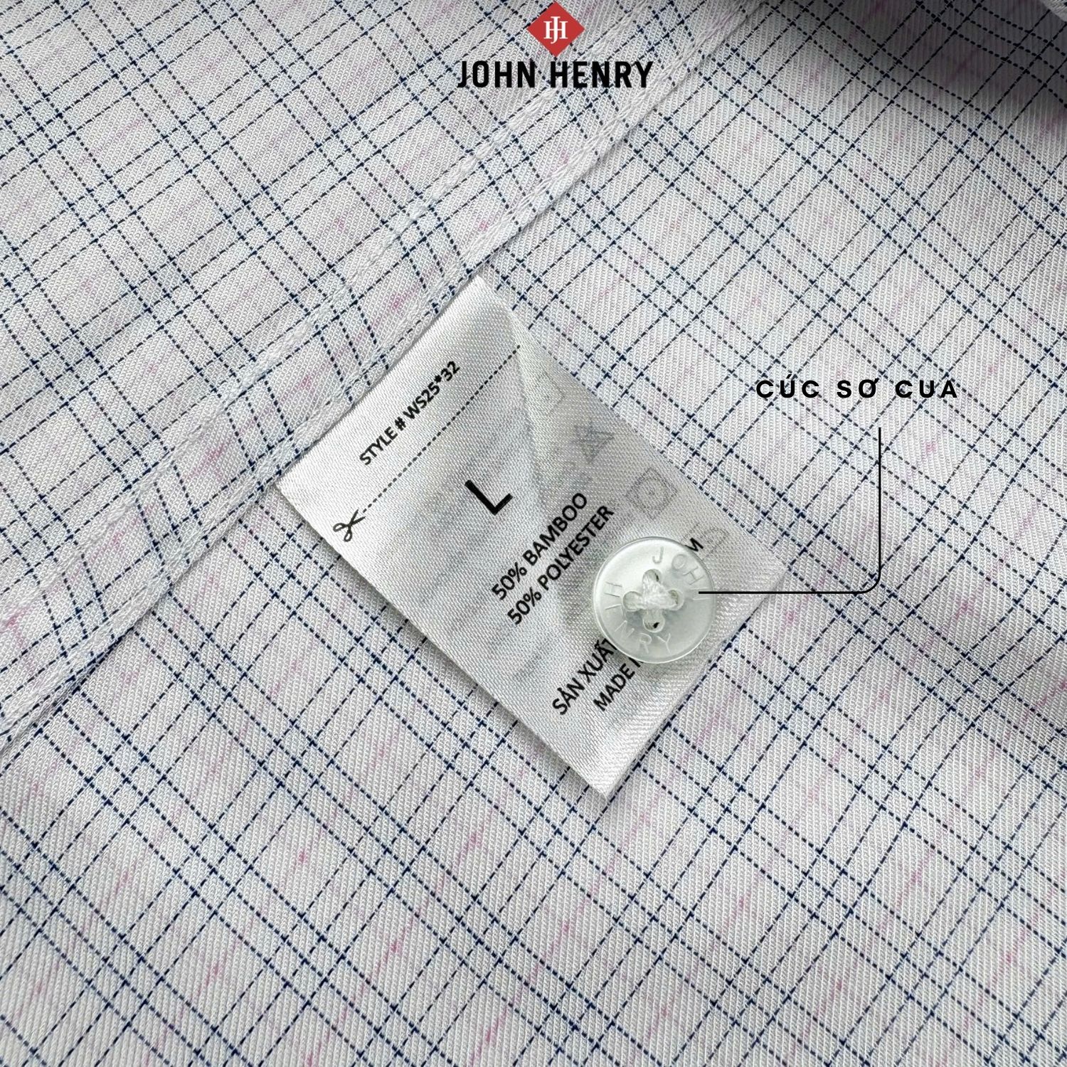 Áo Sơ Mi Nam Tay Ngắn John Henry Caro WS25SS32P-SDBB