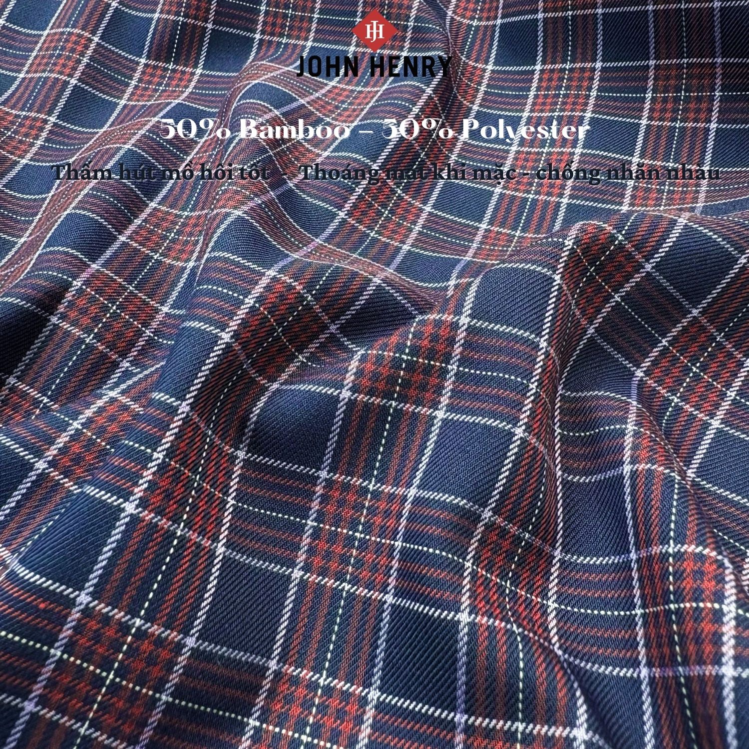 Áo Sơ Mi Nam Tay Ngắn John Henry Caro WS25SS31P-LCBB