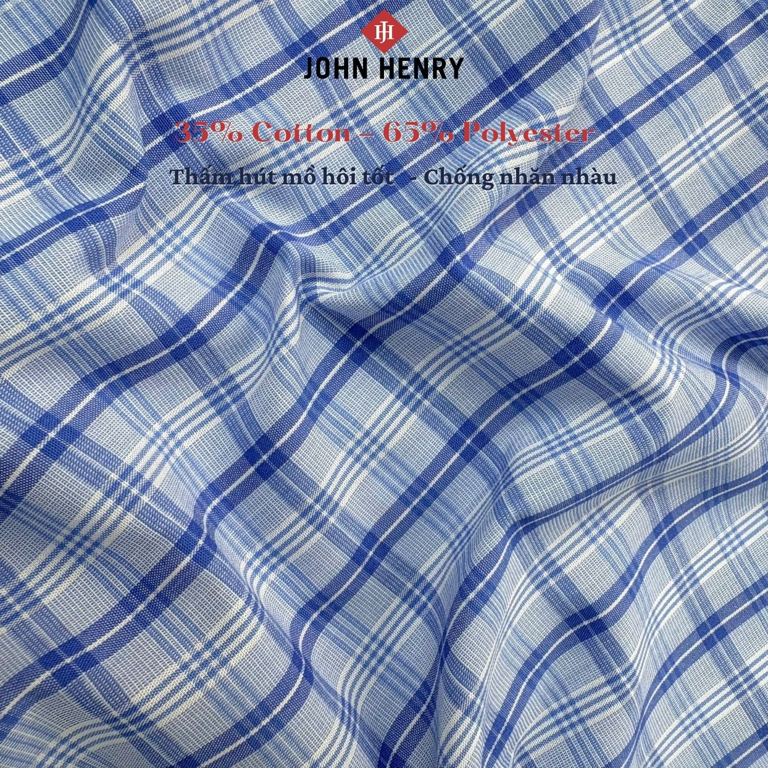 Áo Sơ Mi Nam Ngắn Tay John Henry Form Ôm WS25SS55C-SD