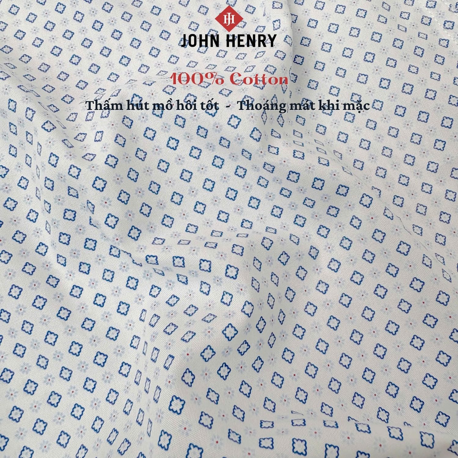 Áo Sơ Mi Nam Ngắn Tay John Henry Họa Tiết Form Ôm WS25SS56P-CF