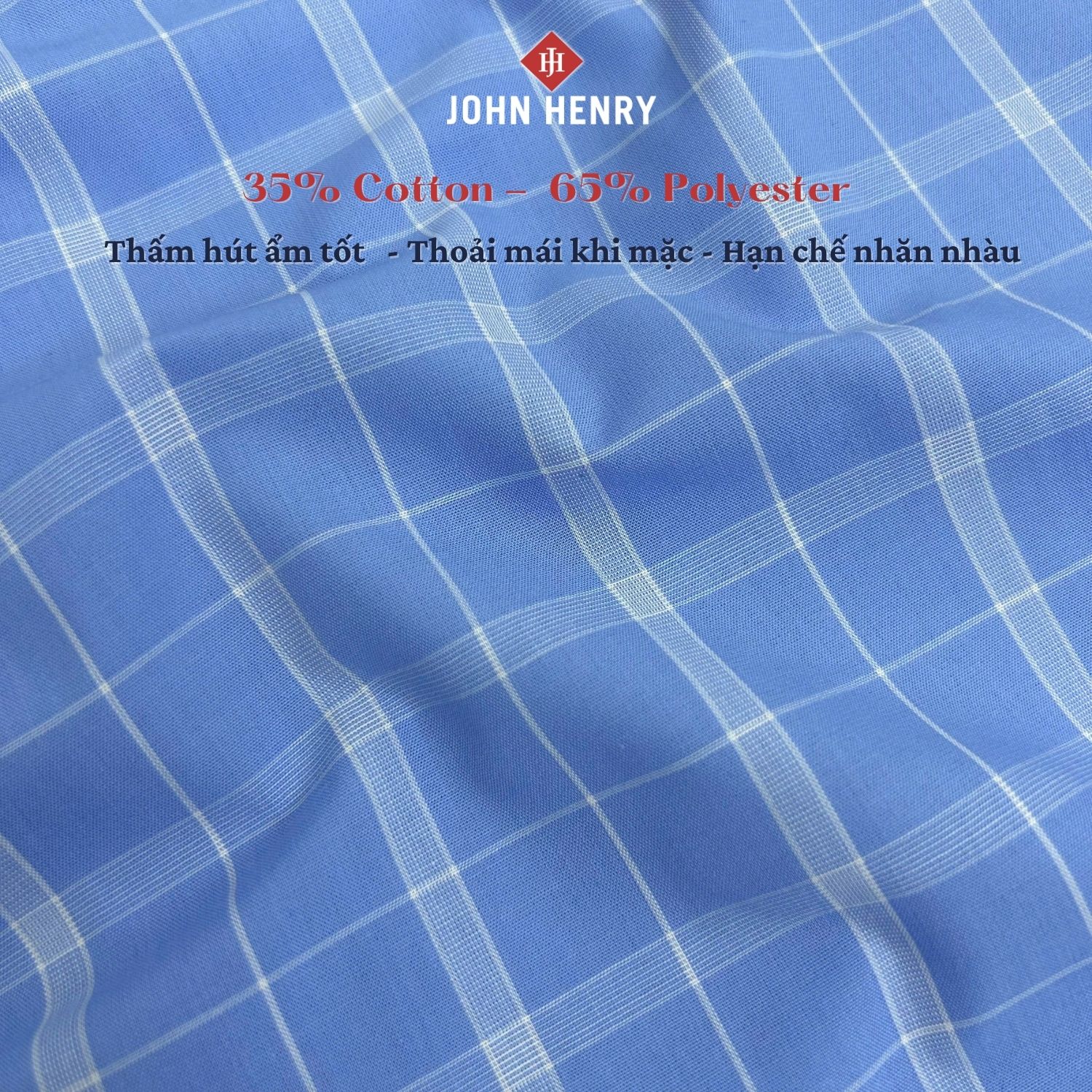 Áo Sơ Mi Nam Ngắn Tay John Henry Form Ôm WS25SS50T-SD