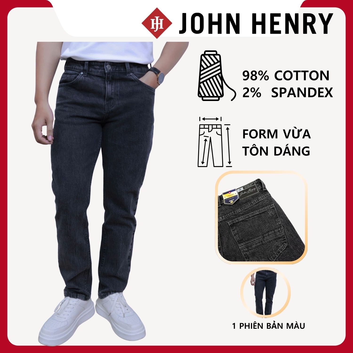 Quần Jeans Nam Form Vừa JN25FH48T-RG