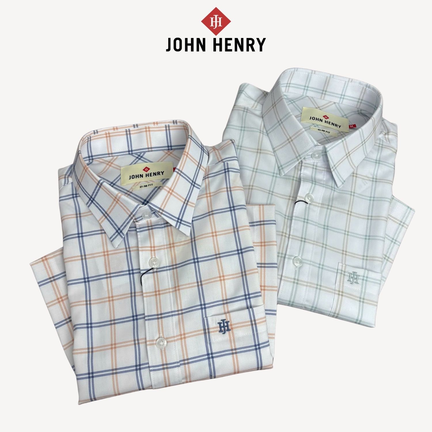 Áo Sơ Mi Nam Ngắn Tay John Henry Caro WS25SS03P-SDBB
