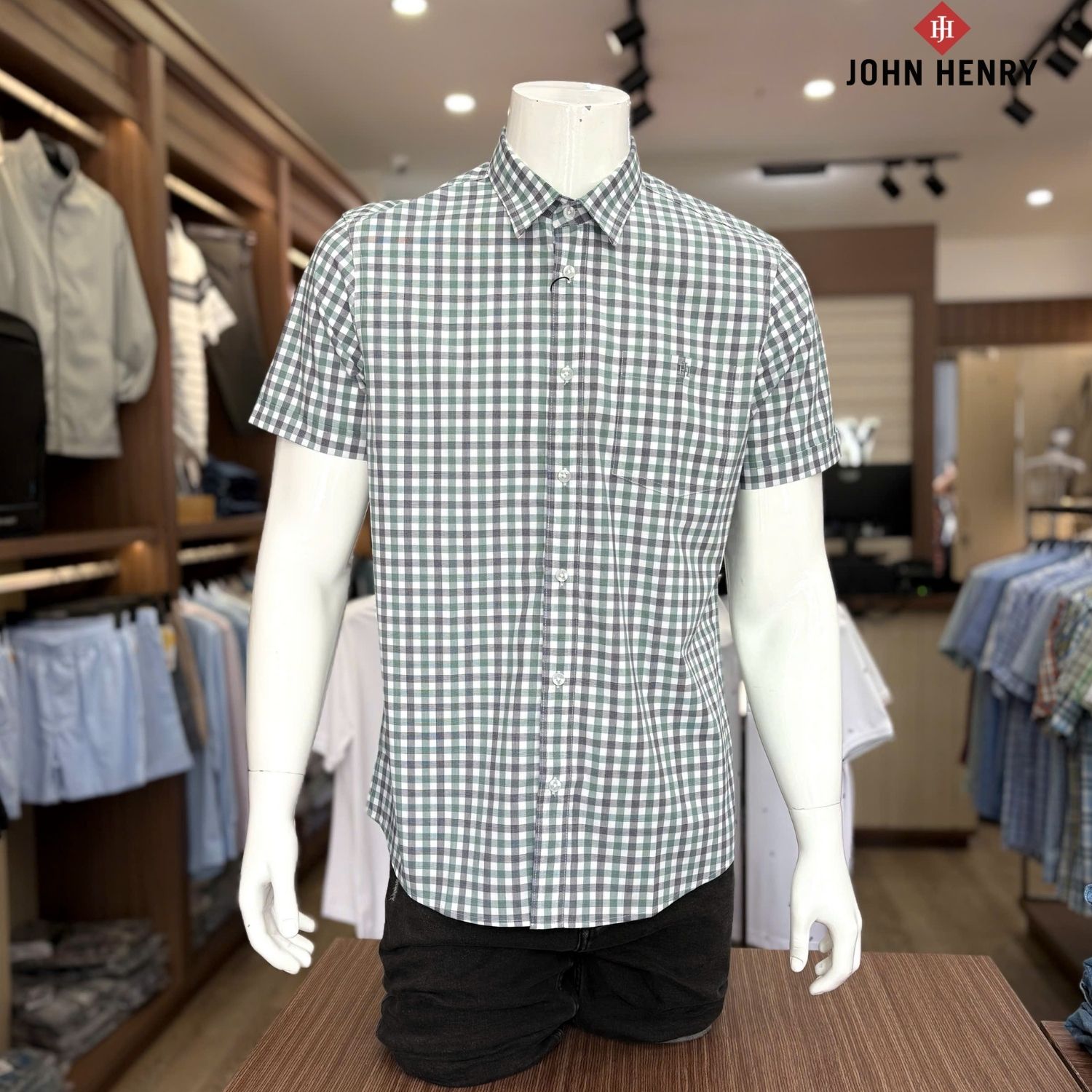 Áo Sơ Mi Nam Tay Ngắn John Henry Caro WS25SS39C-SCBB