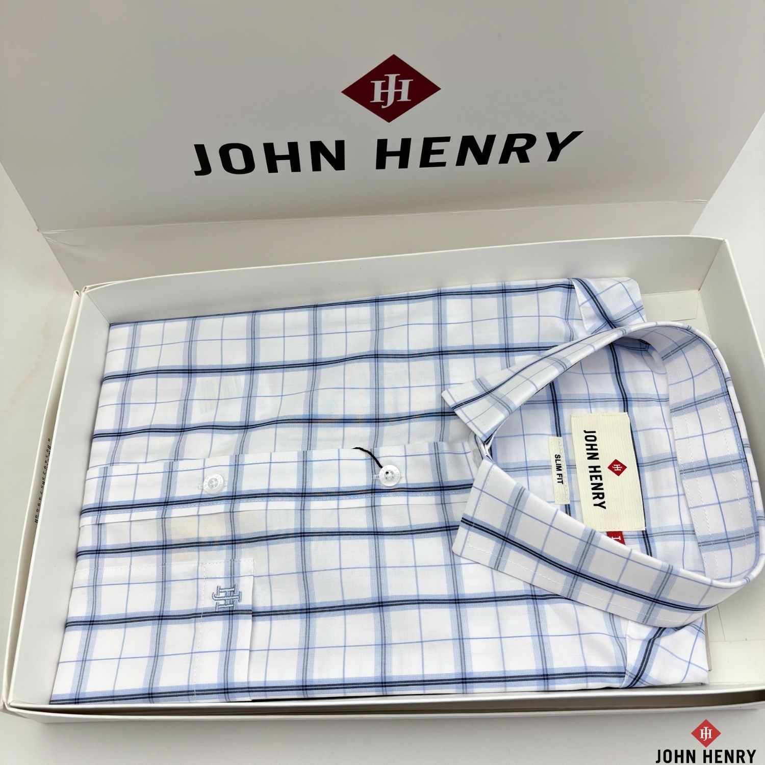Áo Sơ Mi Nam Tay Ngắn John Henry Caro WS25FH80T-SDBB