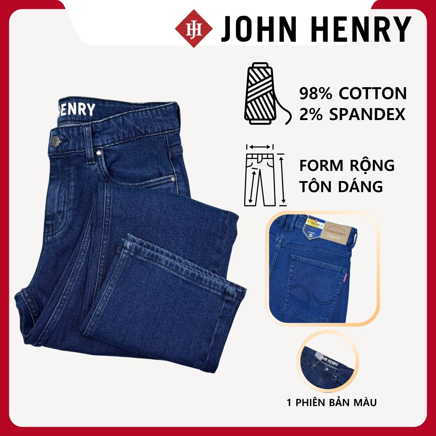 Quần Jean Dài Nam Form Rộng Trẻ trung, năng động JN26SS09T-CL - Classic