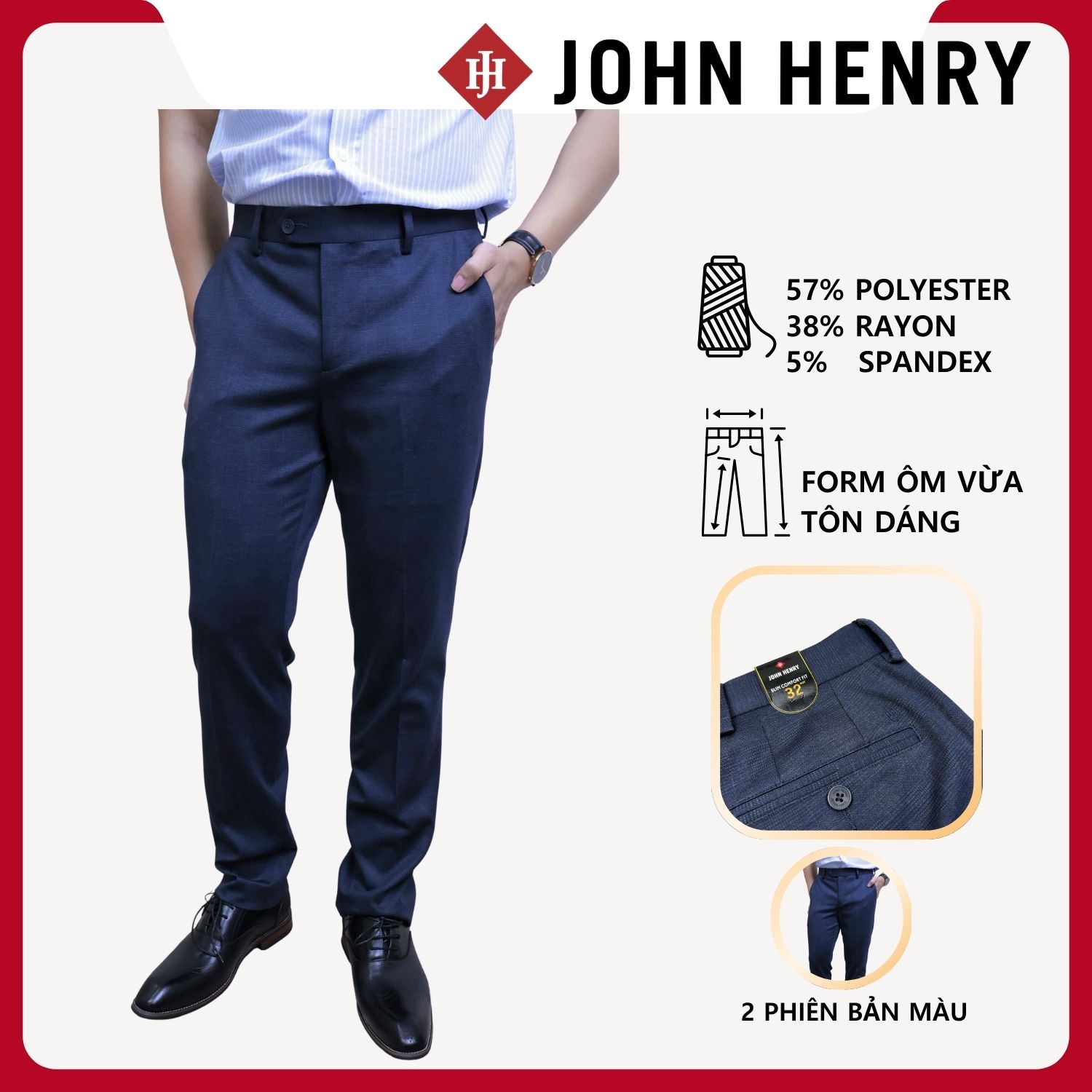 Quần Tây Nam Form Ôm Vừa DP25FH11T-NMSC