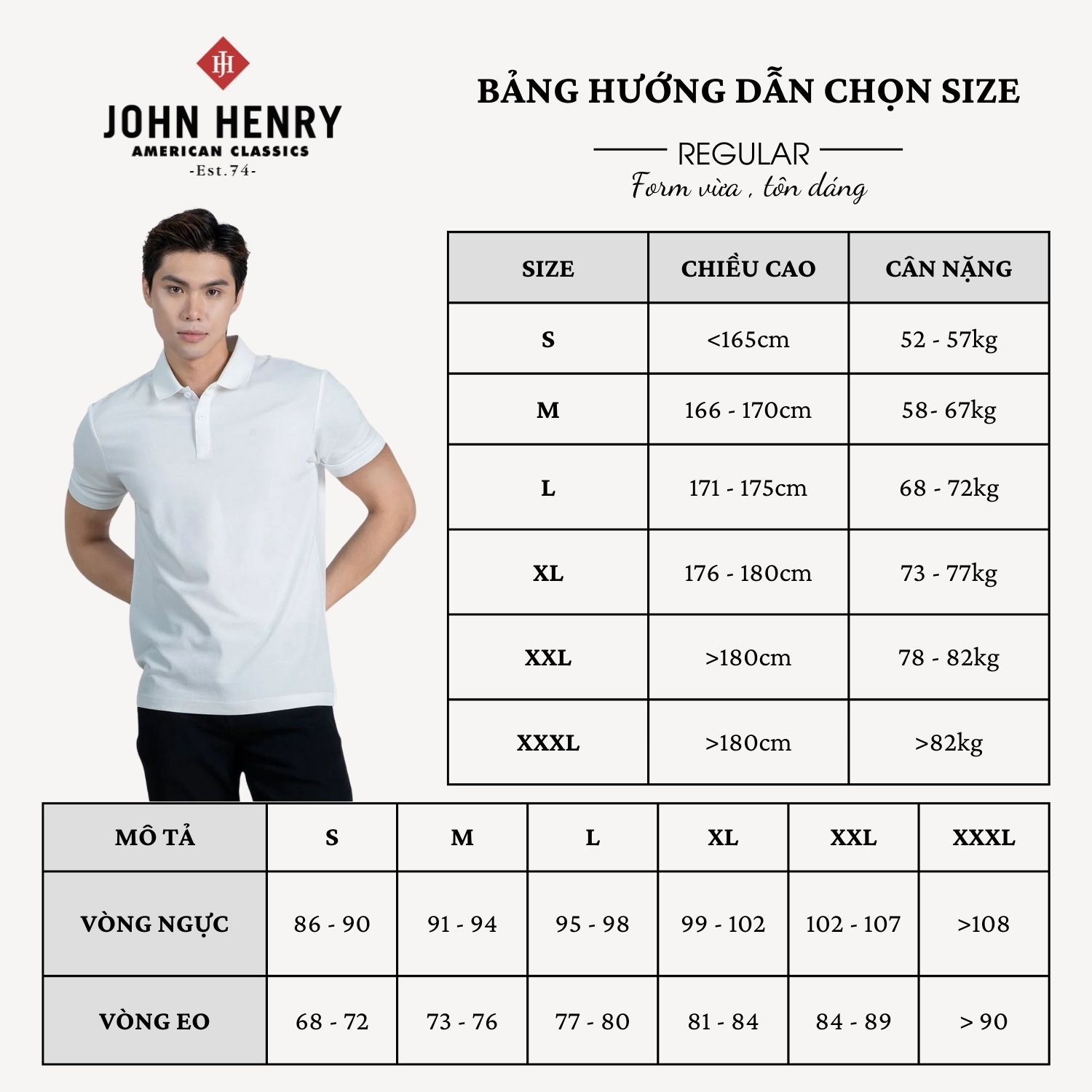 Áo Polo nam Tay ngắn John Henry, chuẩn form KS24ES67P-SC
