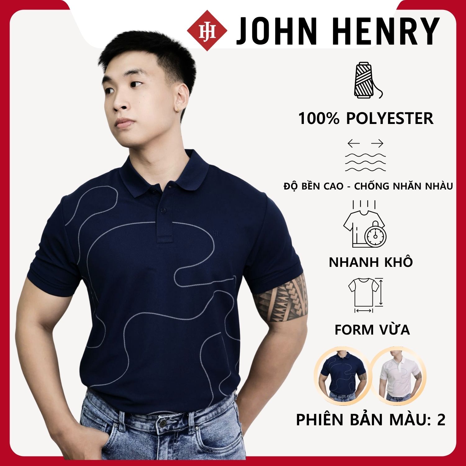Áo Polo Nam Form Ôm Tay Ngắn KS25FH48T-SCWK