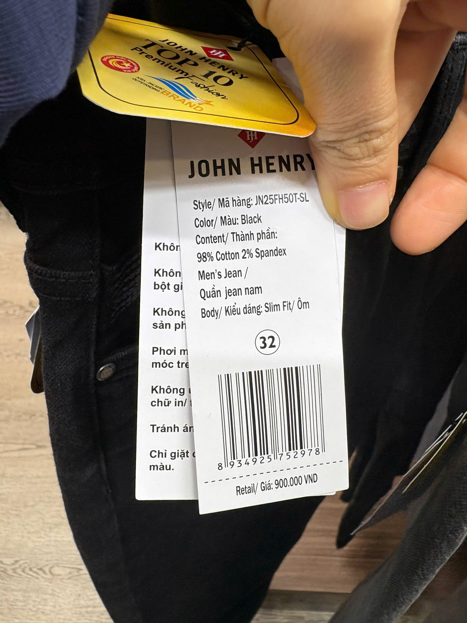 Quần Jeans Nam Form Ôm JN25FH50T-SL