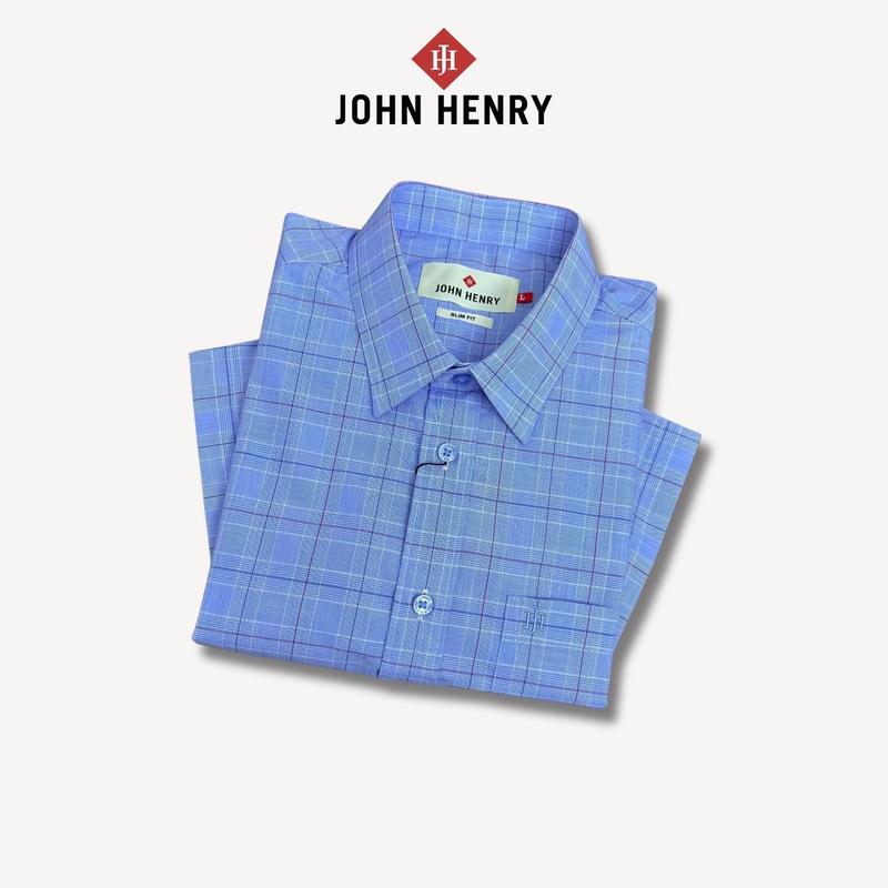 Áo Sơ Mi Nam Tay Ngắn John Henry họa tiết WS25SS47P-SD