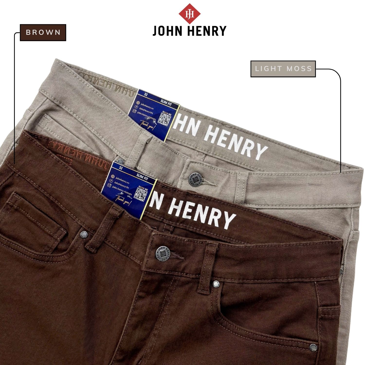 Quần Kaki Nam John Henry KP25SS12C-JNSL - Slim Fit - Form Ôm