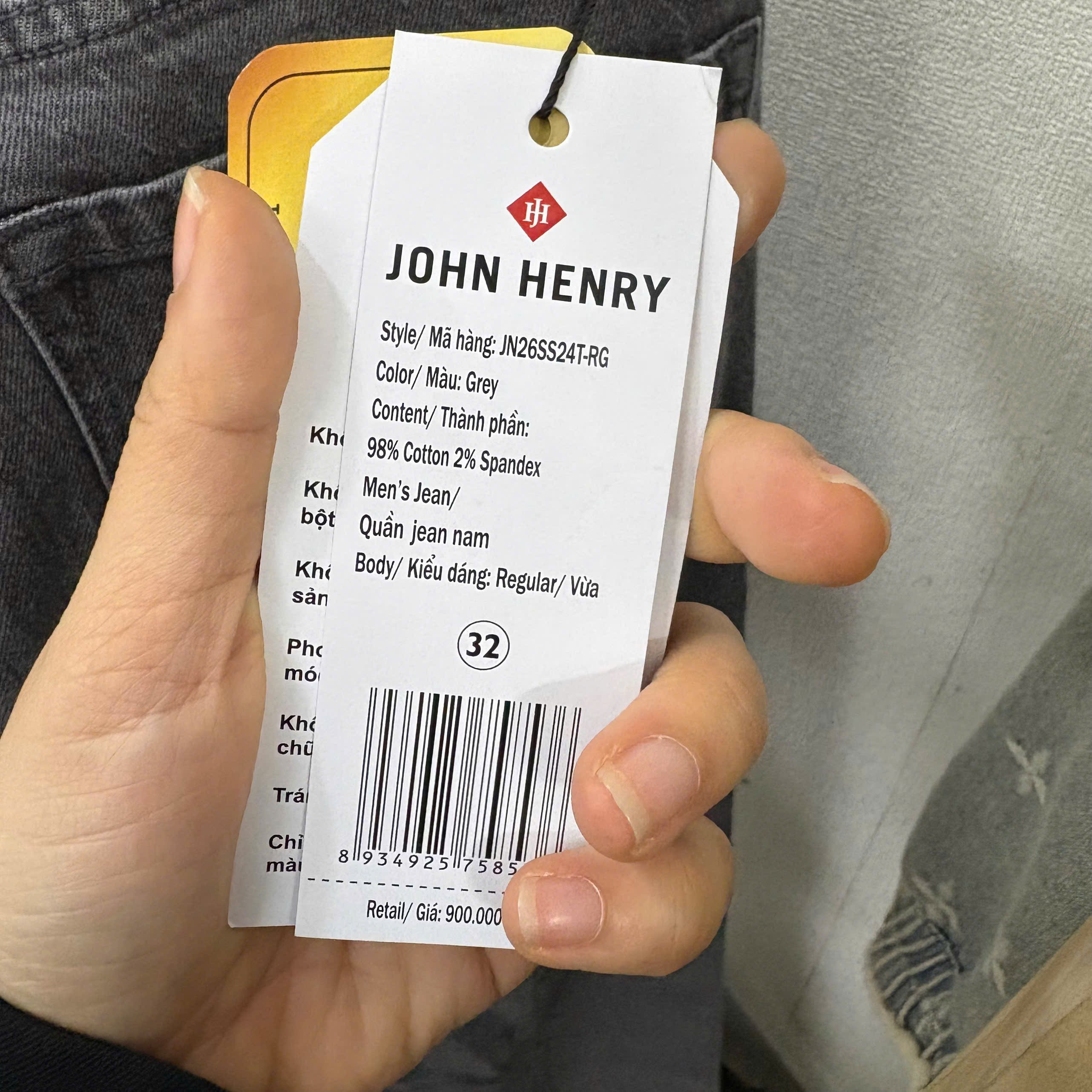 Quần Jeans Nam Form Vừa JN26SS24T-RG