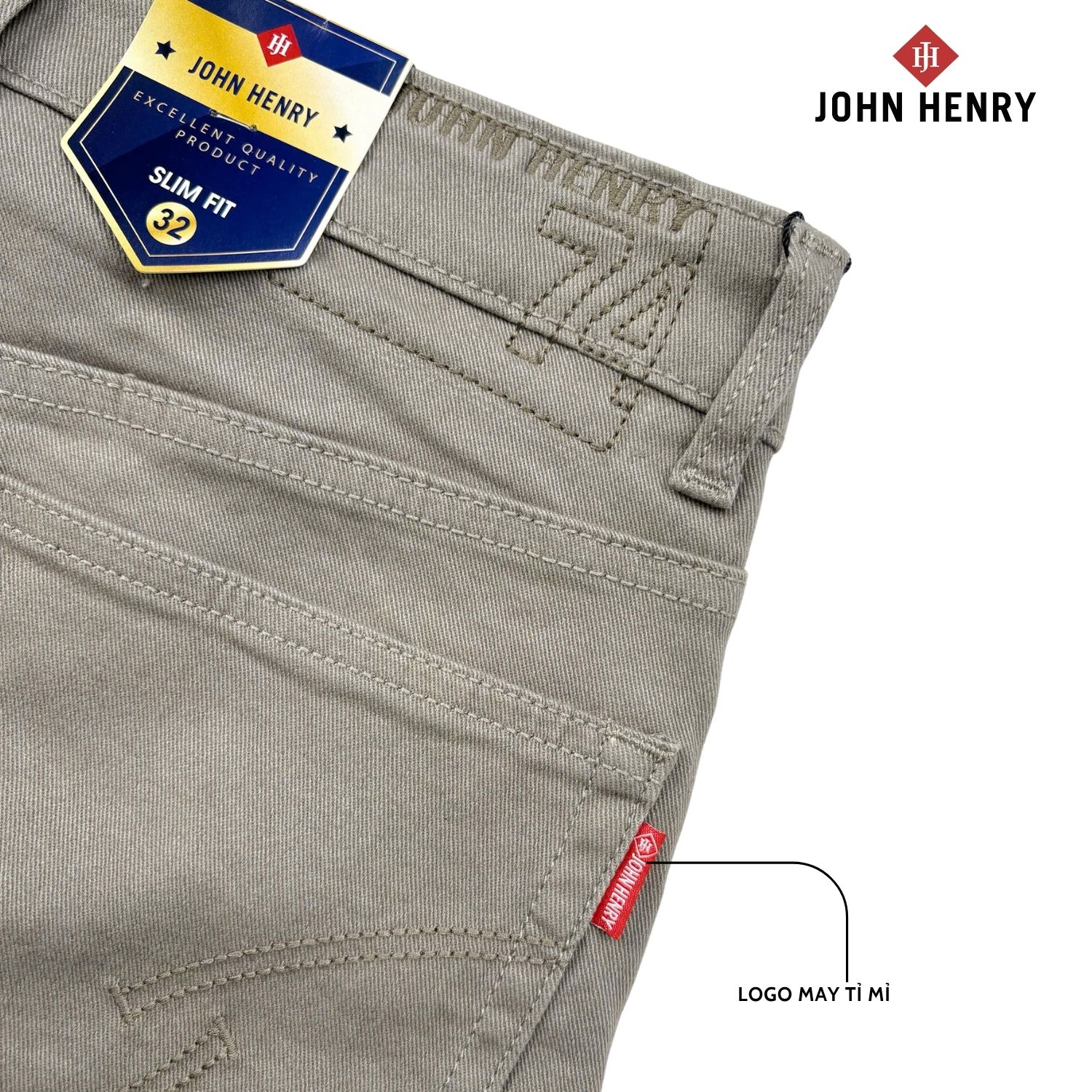 Quần Kaki Nam John Henry KP25SS12C-JNSL - Slim Fit - Form Ôm