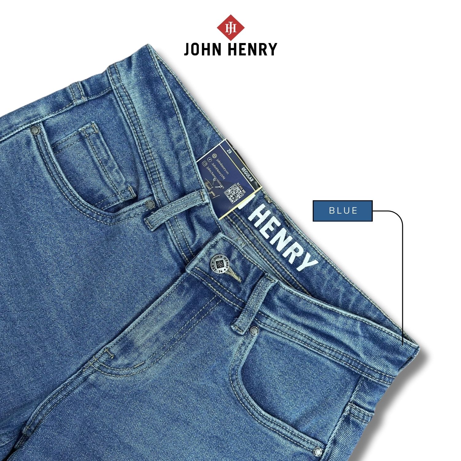 Quần Jean Dài Nam John Henry Form Vừa JN25SS04P-RG