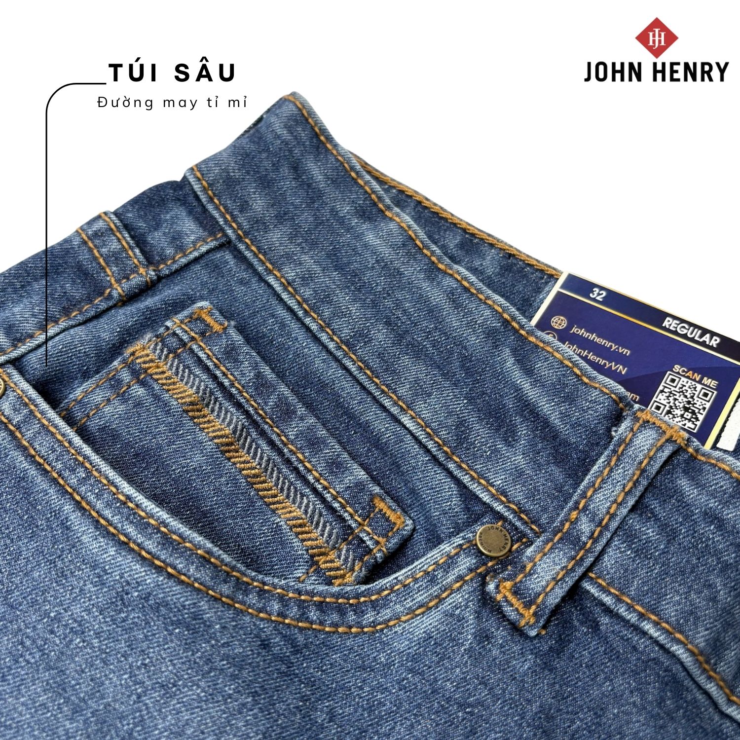 Quần Jean Dài Nam John Henry JN25SS32T-RG - Form Vừa - Regular