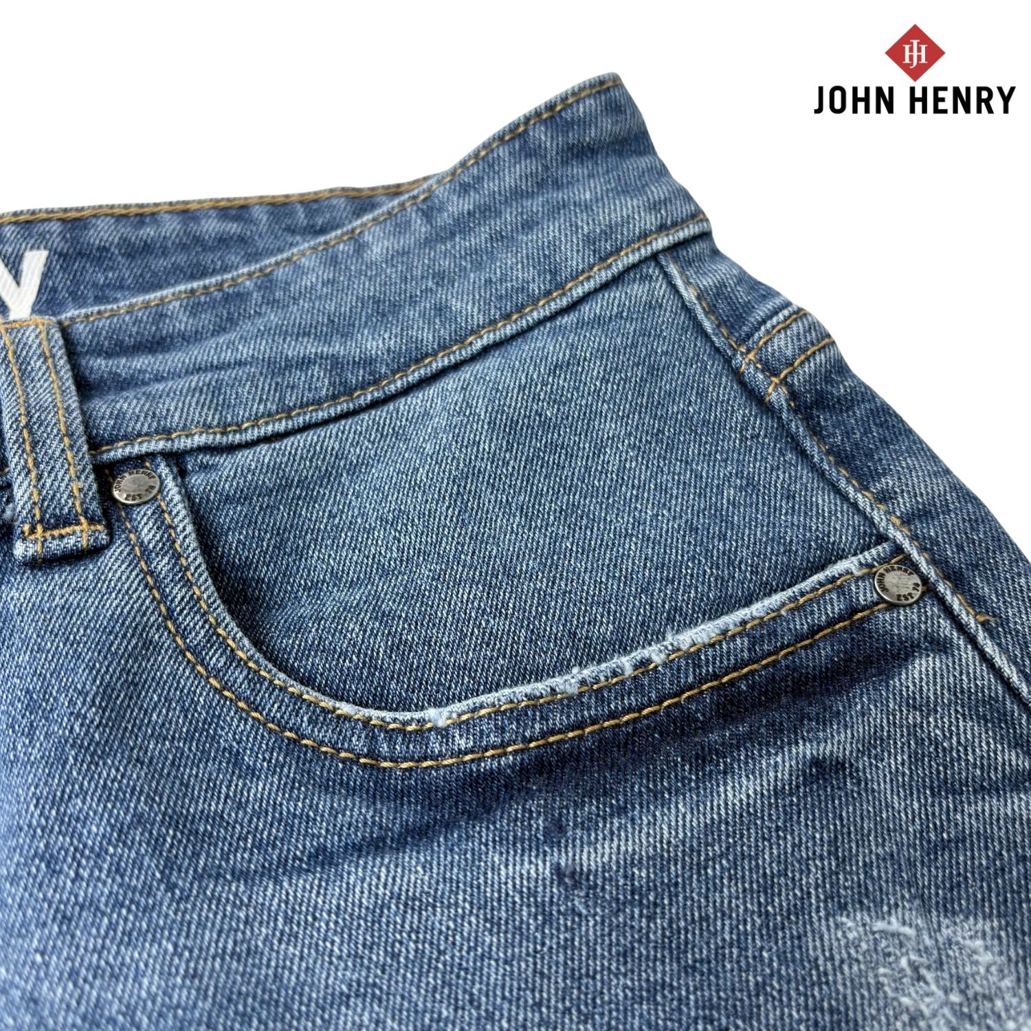 Quần Short Jean Nam John Henry Trẻ Trung Năng Động SP25SS17C-AKJN