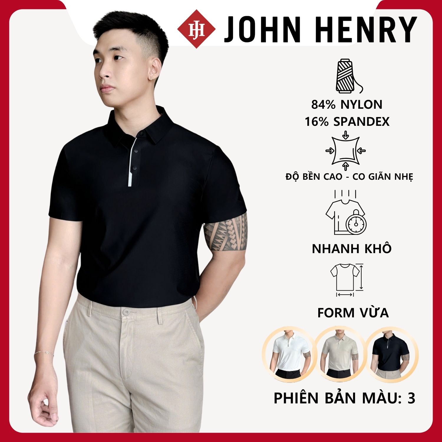 Áo Polo Nam Ngắn Tay Form Vừa KS26SS40-AT