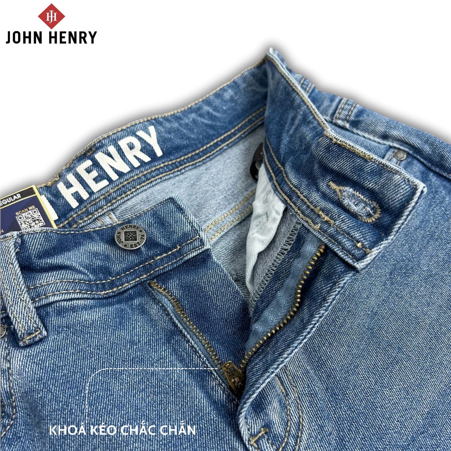 Quần Jean Dài Nam John Henry Form Vừa JN25SS04P-RG