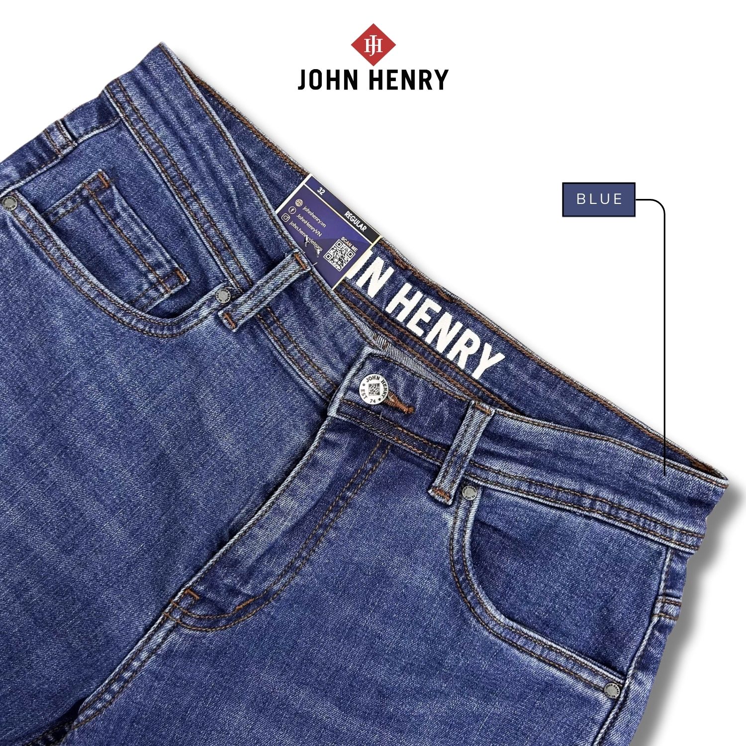 Quần Jean Dài Nam John Henry Form Vừa JN25SS15C-RG - Regular