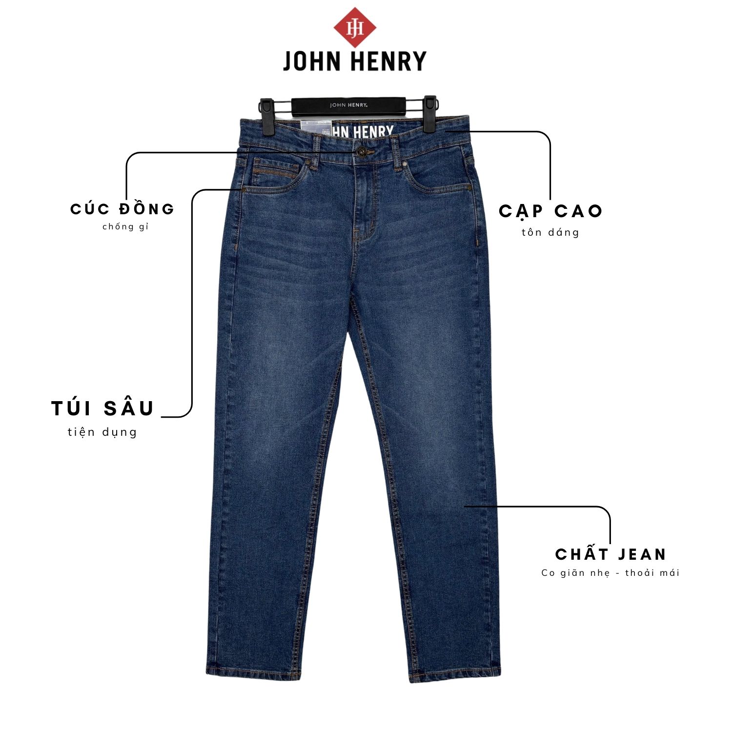Quần Jean Dài Nam John Henry JN25SS32T-RG - Form Vừa - Regular