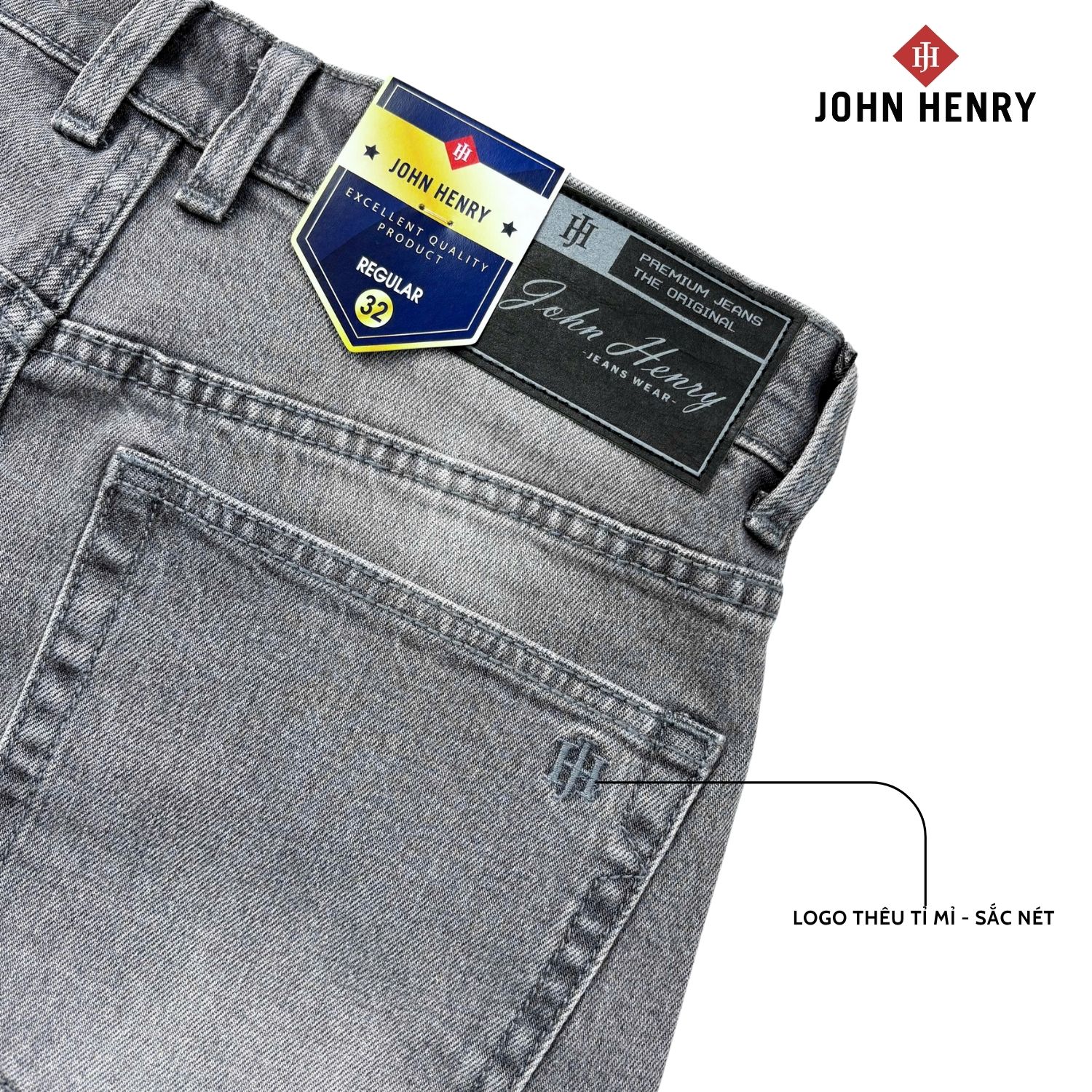 Quần Short Jean Nam John Henry Trẻ Trung Năng Động SP25FH21T-AKJN