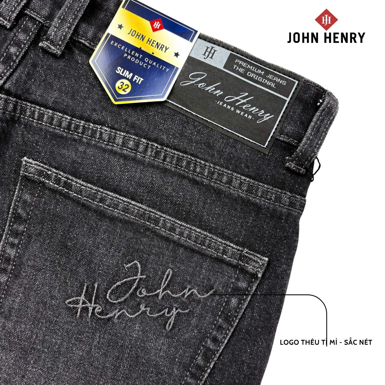 Quần Jeans Nam Form Ôm JN25FH34T-SL
