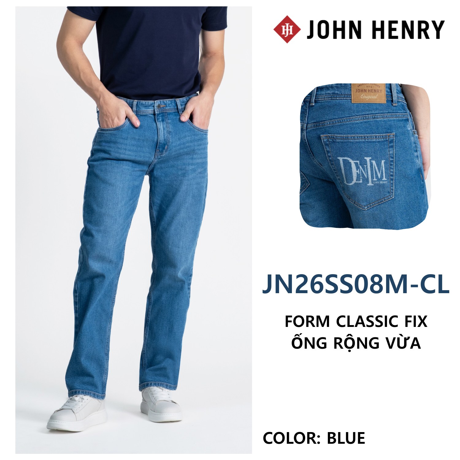 Quần Jean Dài Nam Form Rộng Trẻ trung, năng động JN26SS08M-CL - Classic