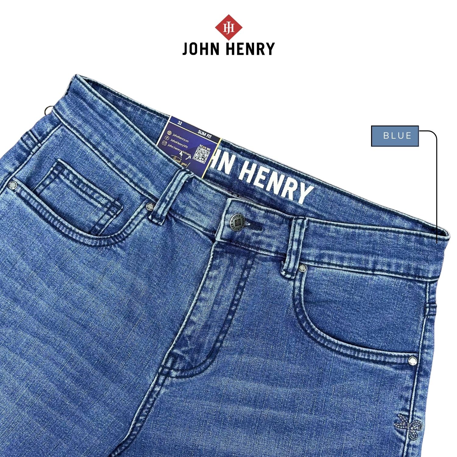 Quần Jean Dài Nam John Henry Form Ôm JN25SS27P-SL - Slim Fit