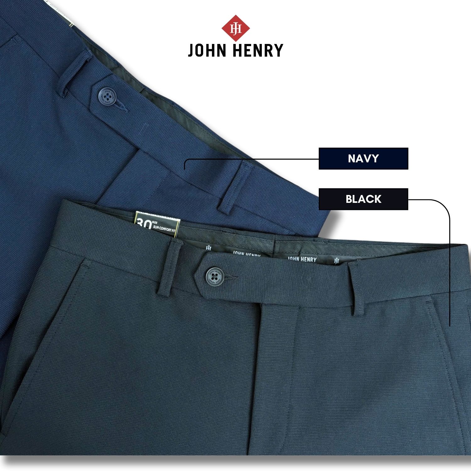 Quần Tây Nam John Henry DP25ES01P-NM-SLIM COMFORFIT - FORM ÔM VỪA