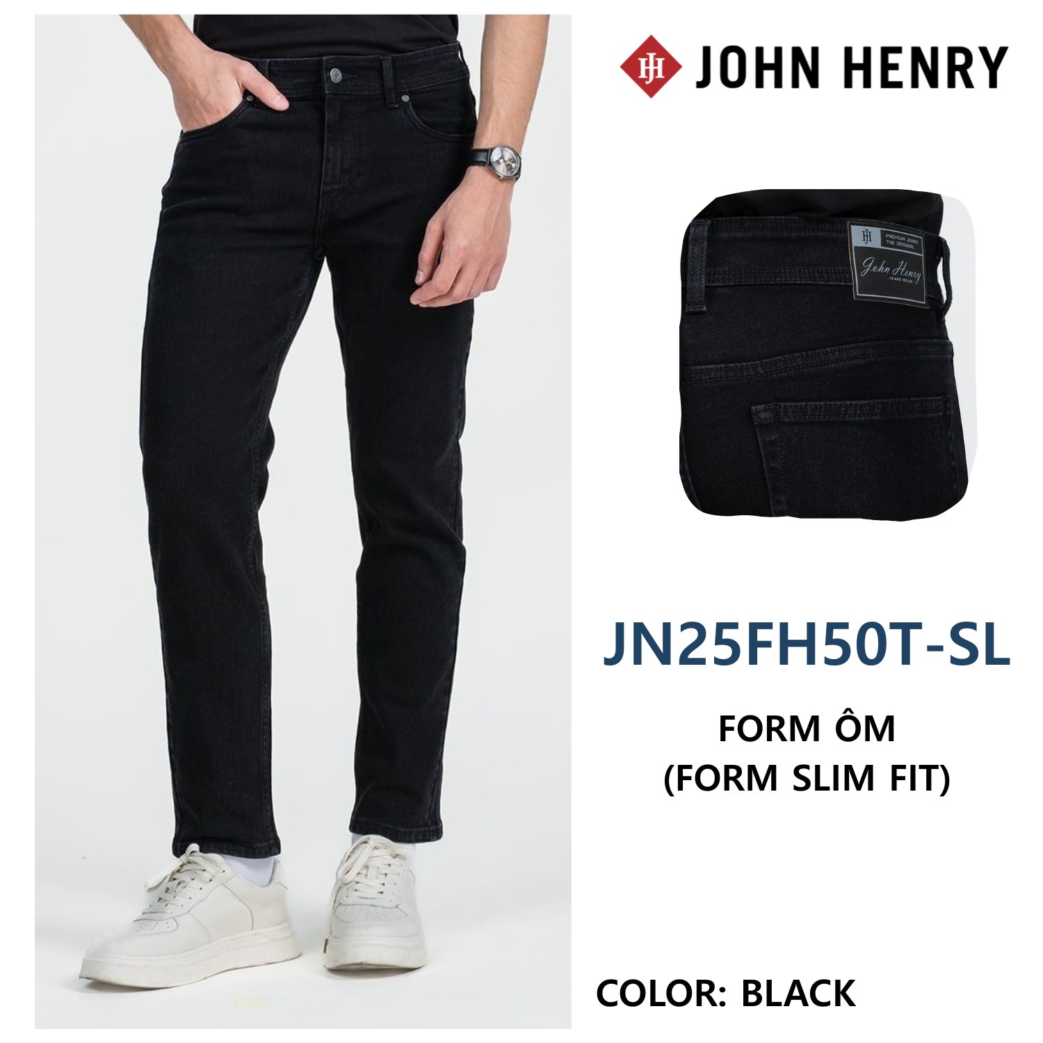 Quần Jeans Nam Form Ôm JN25FH50T-SL