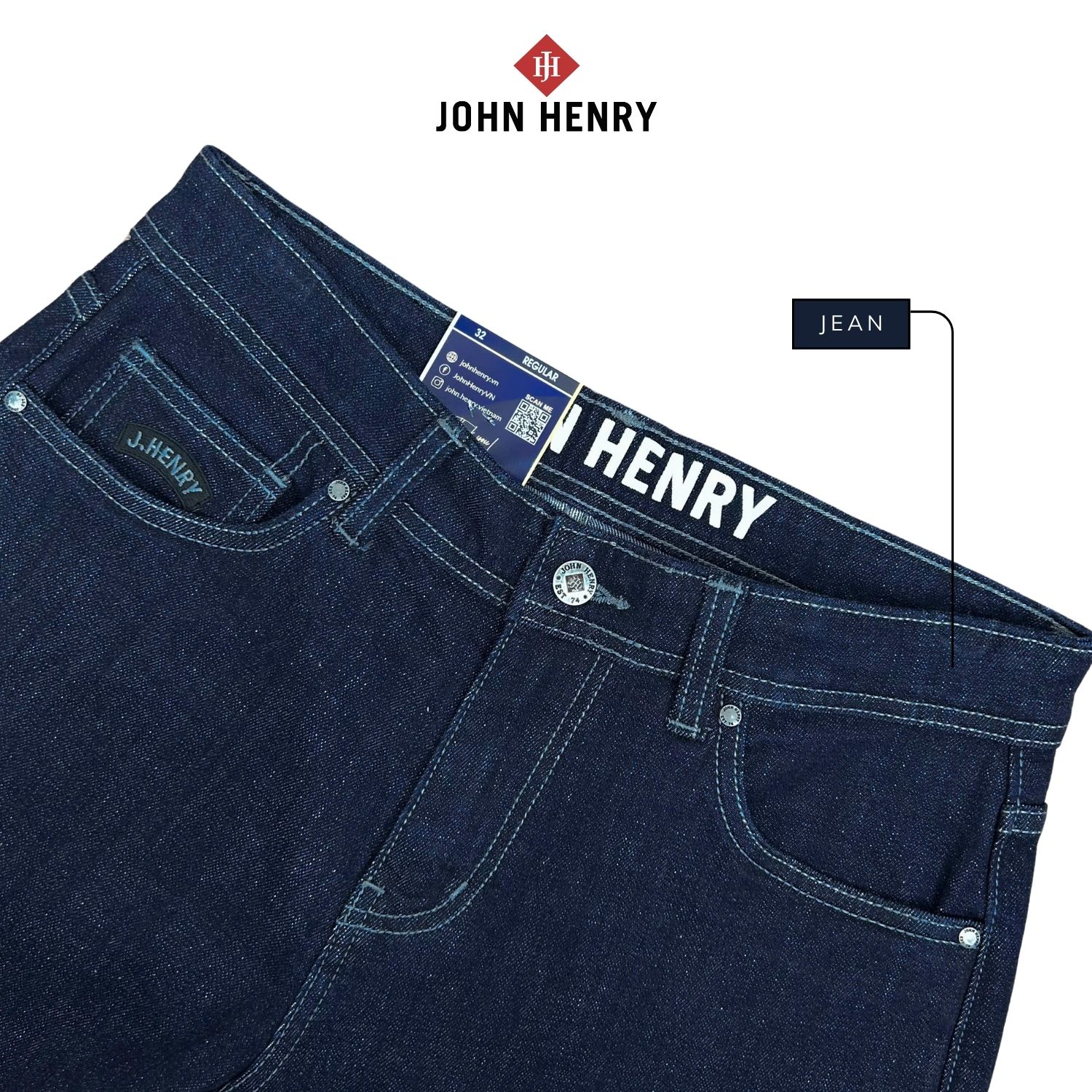 Quần Jean Dài Nam John Henry Form Vừa JN25SS28T-RG - Regular