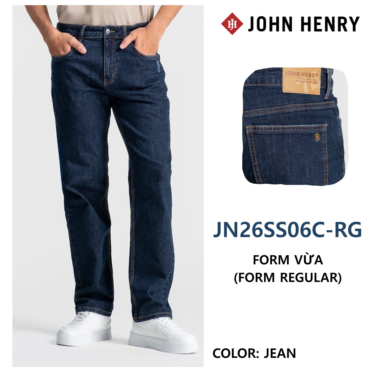Quần Jeans Nam Form Vừa JN26SS06C-RG