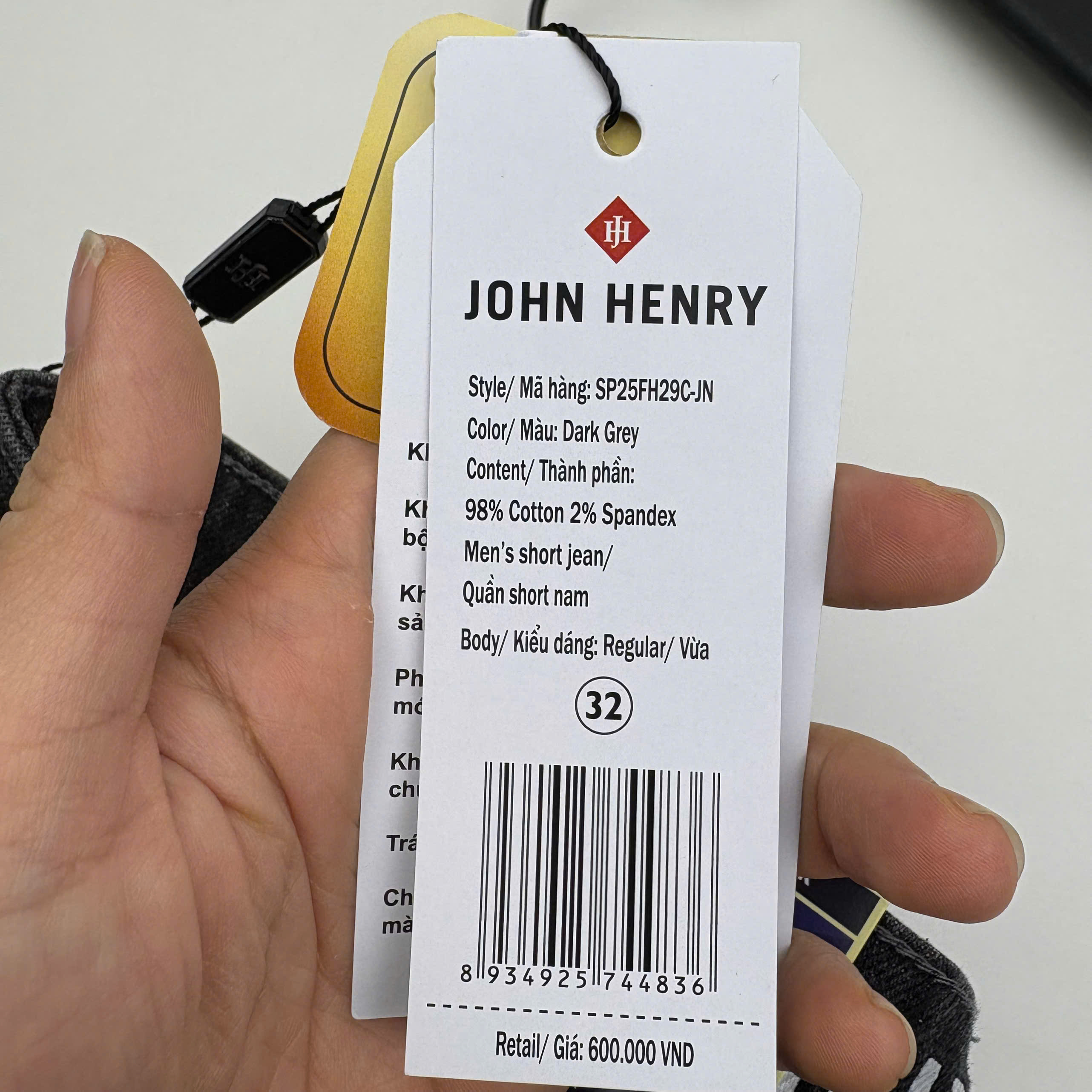 Quần Short Jean Nam John Henry Trẻ Trung Năng Động SP25FH29C-JN