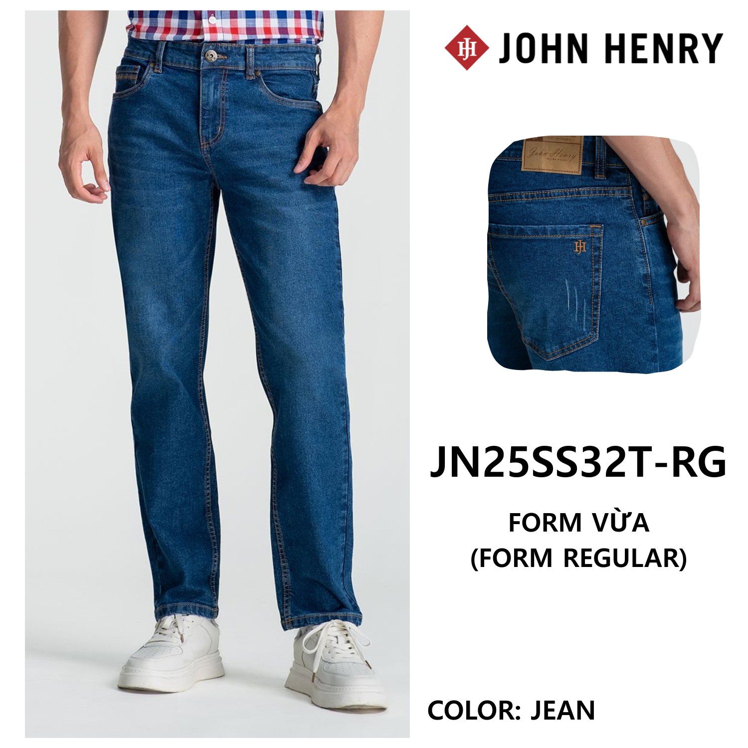 Quần Jean Dài Nam John Henry JN25SS32T-RG - Form Vừa - Regular