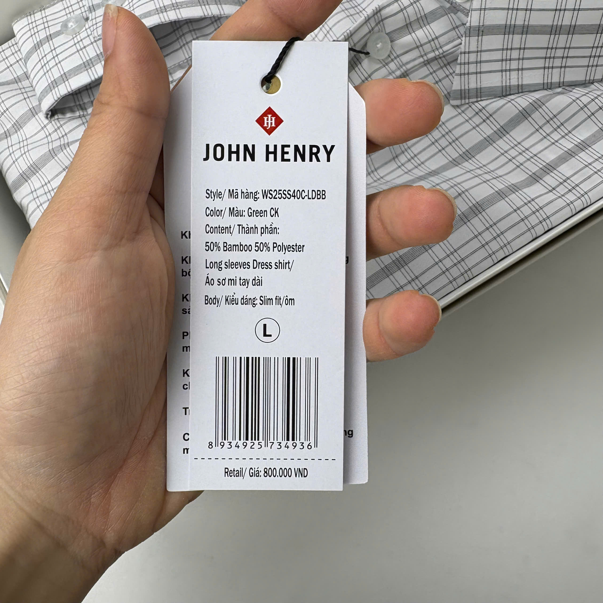 Áo Sơ Mi Nam Tay Ngắn John Henry Caro WS25SS40C-LDBB