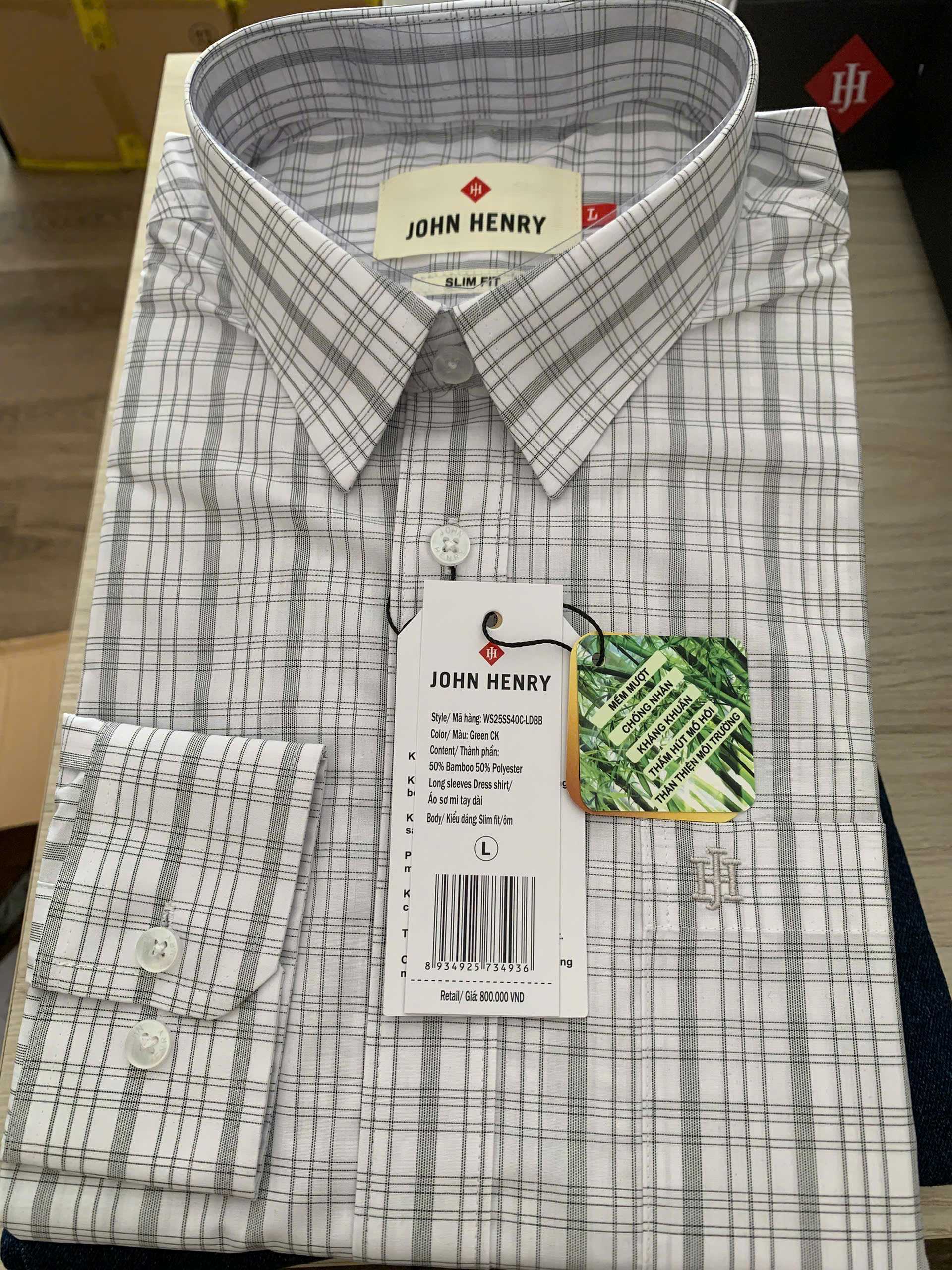 Áo Sơ Mi Nam Tay Ngắn John Henry Caro WS25SS40C-LDBB